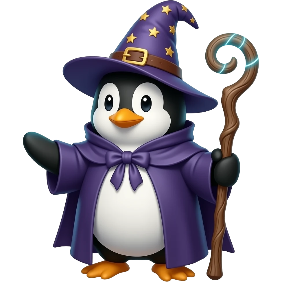 Penguin Wizard emoji