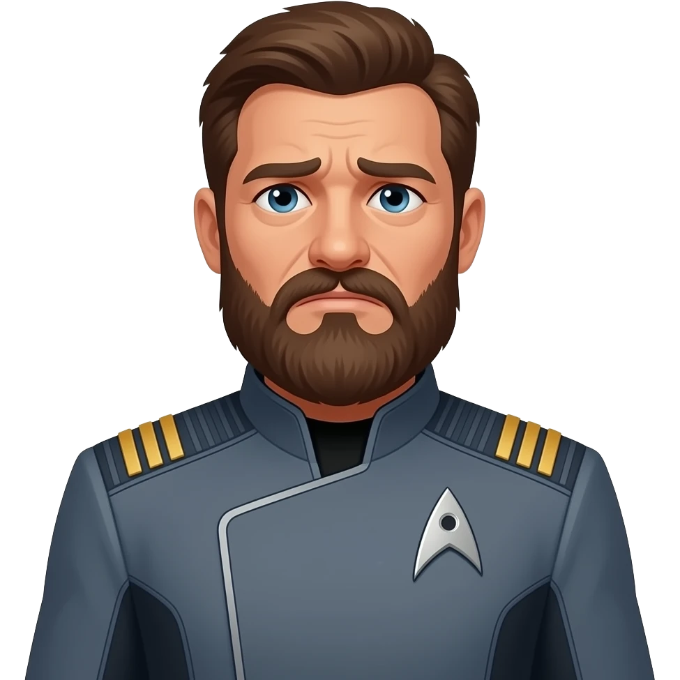 fleet captain with beard, disappointed emoji