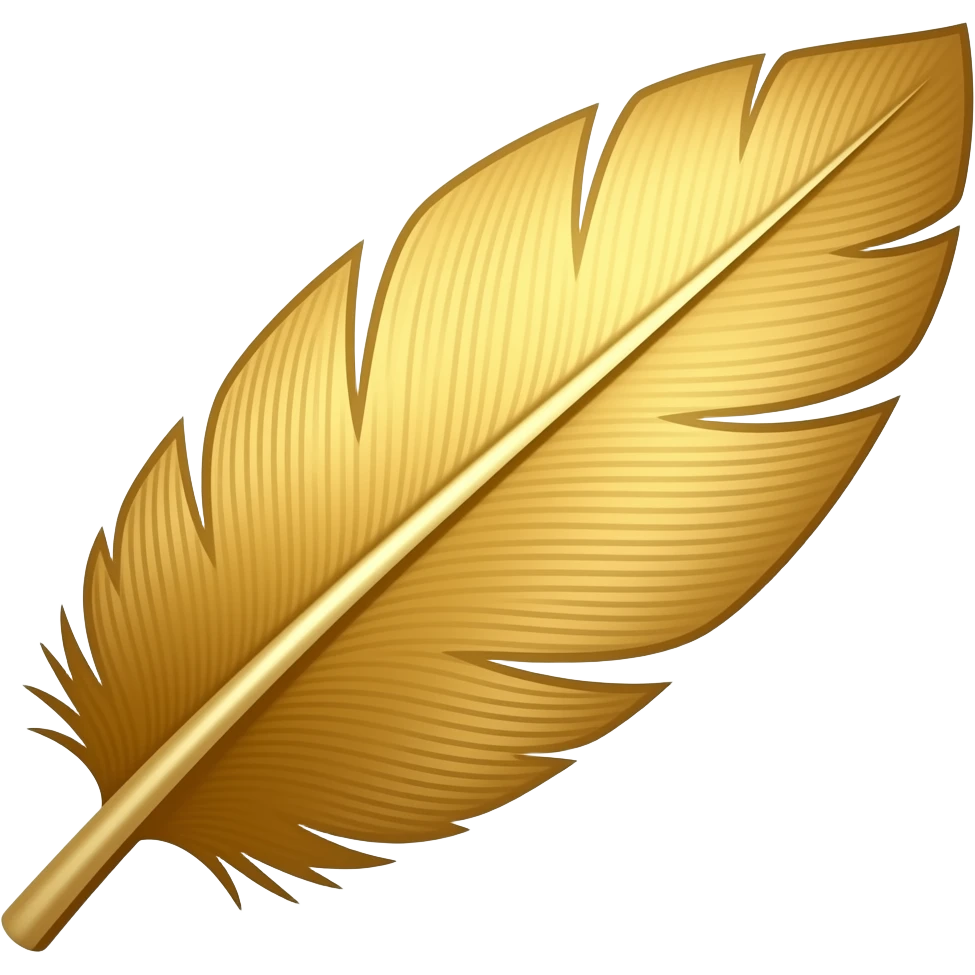 Gold feather emoji