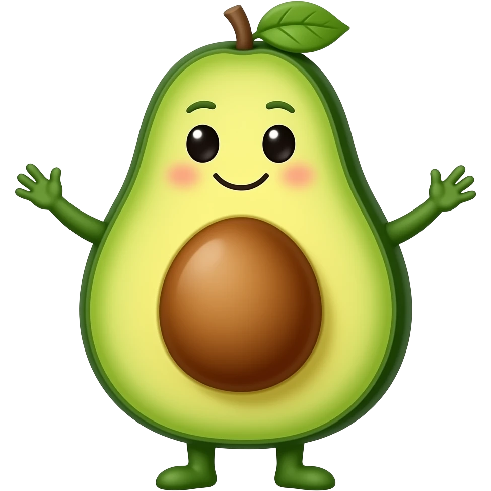 Cute avocado flirting emoji