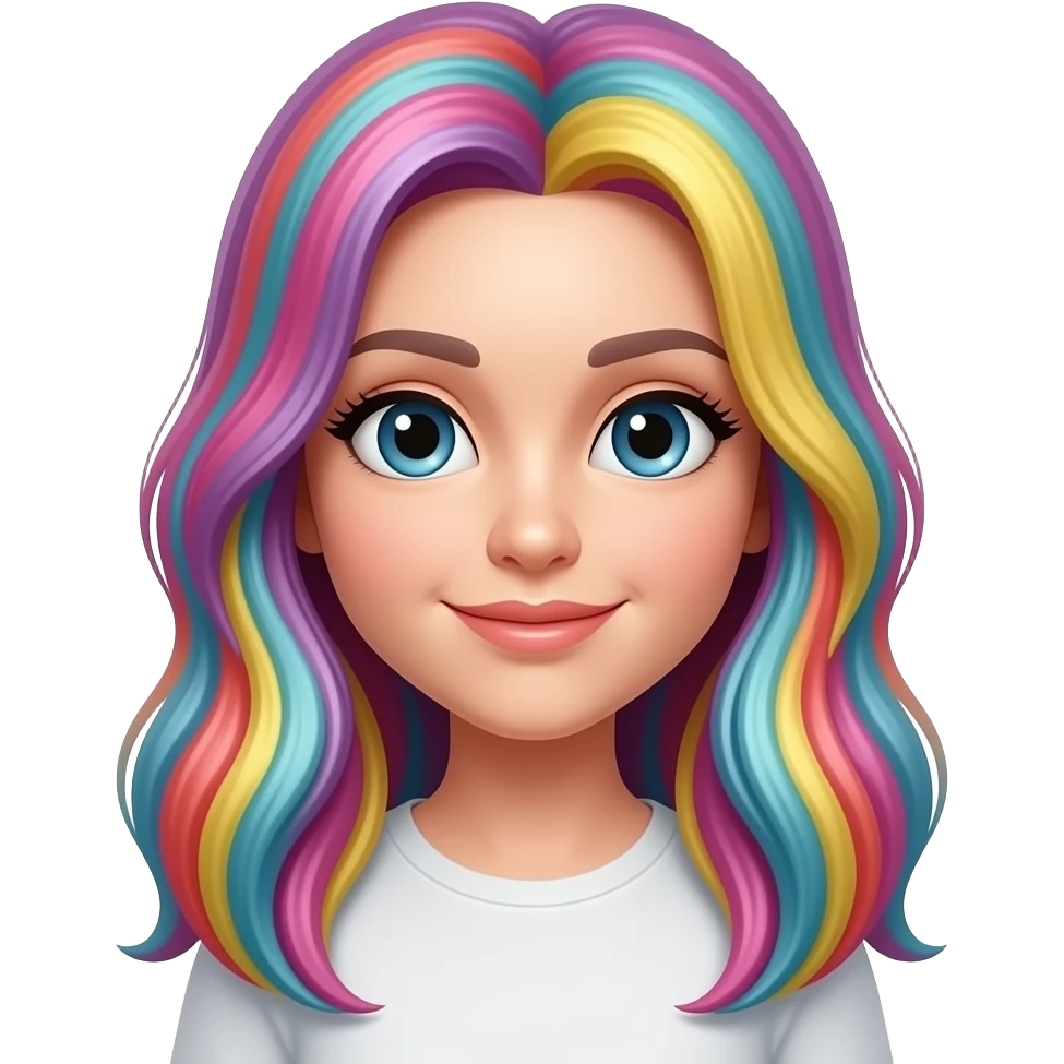 multicolored long hair emoji