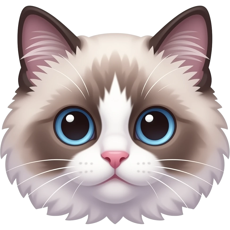 Lilac bicolour Ragdoll kitten face emoji