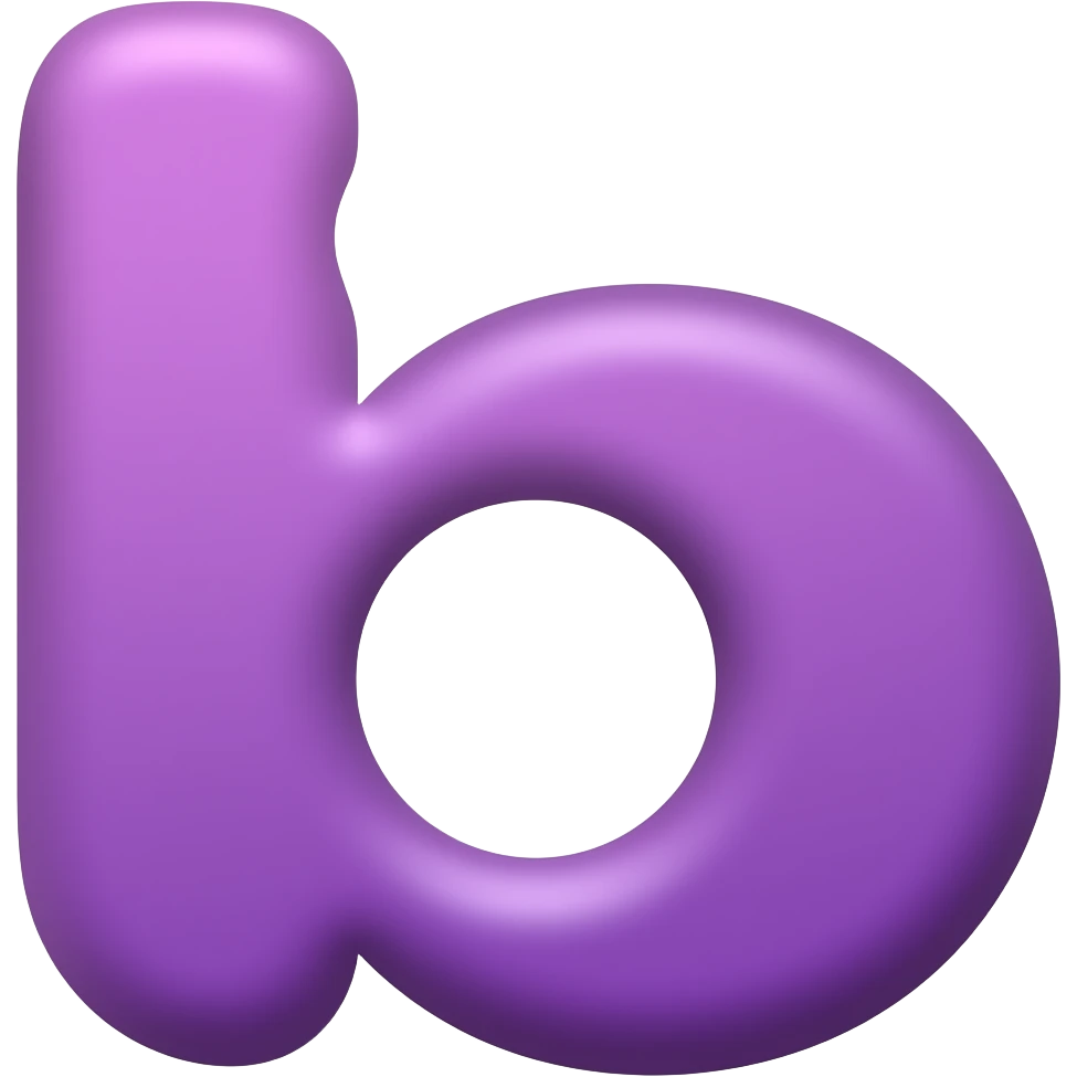 purple letter b in a cursive style emoji