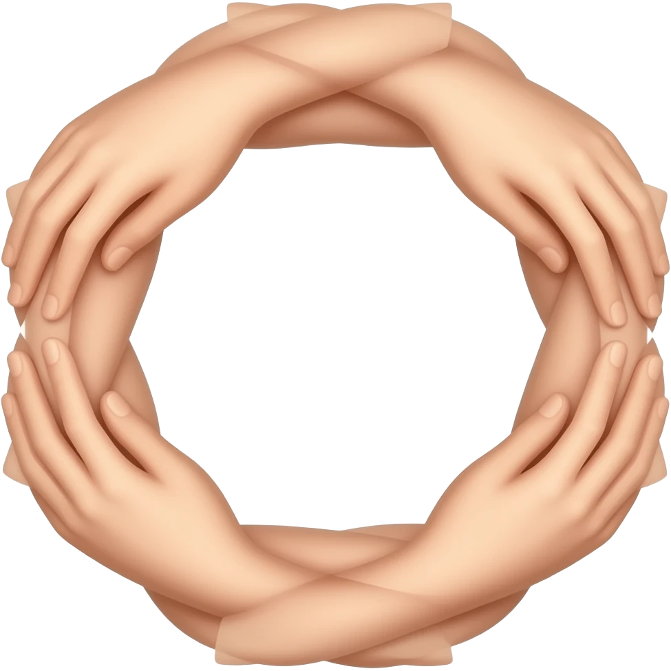 manos entrelazadas en circulo emoji