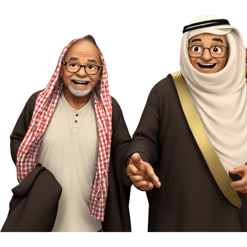 smiling old man with boys emoji