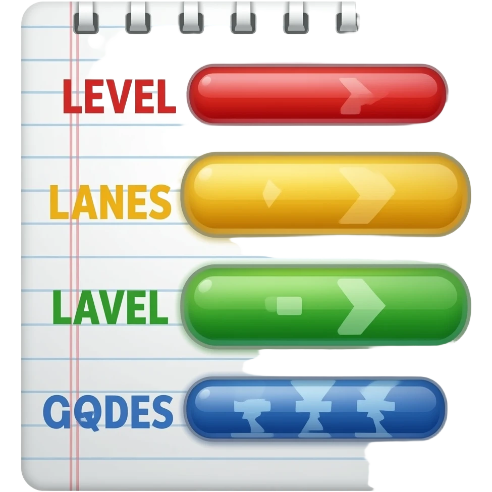 level grades graphic in a papper emoji
