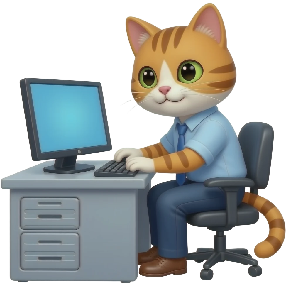 Кот работает ІТ специалистом emoji