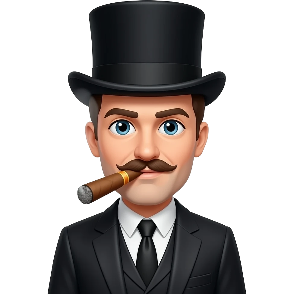 top hat and smoking a cigar emoji