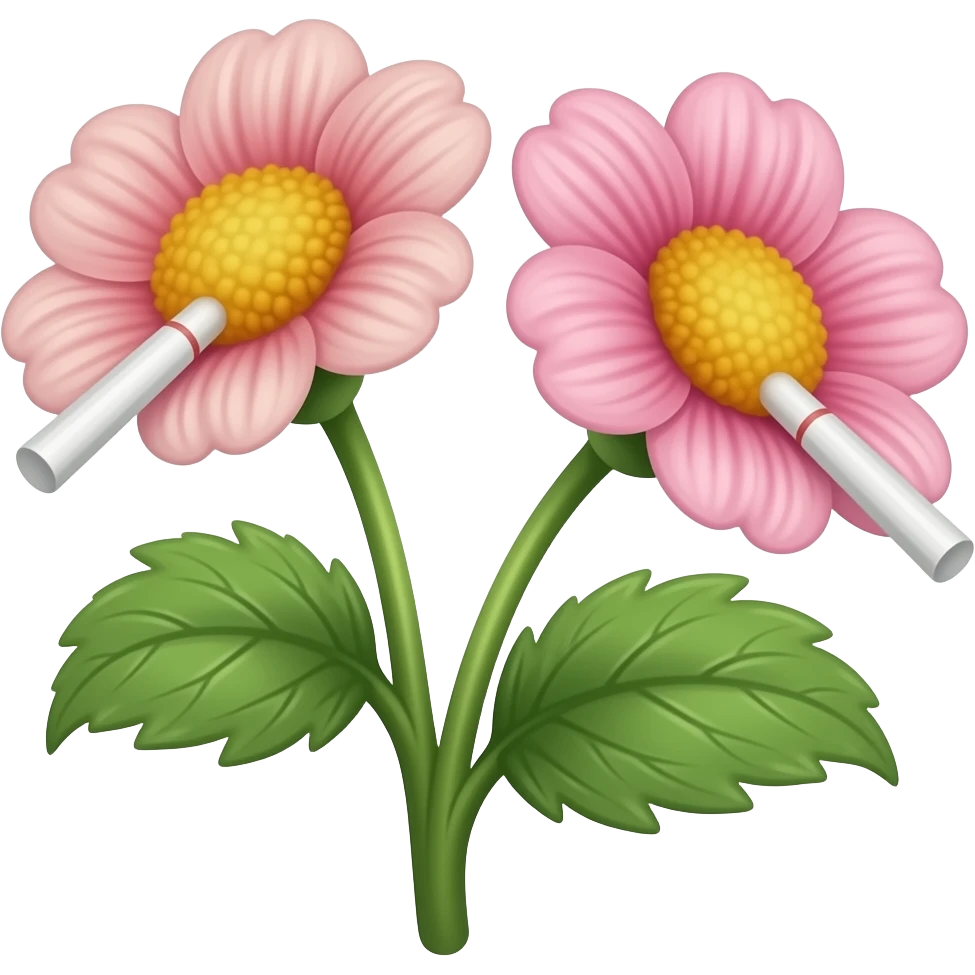 Two flowers snorting cocaine emoji