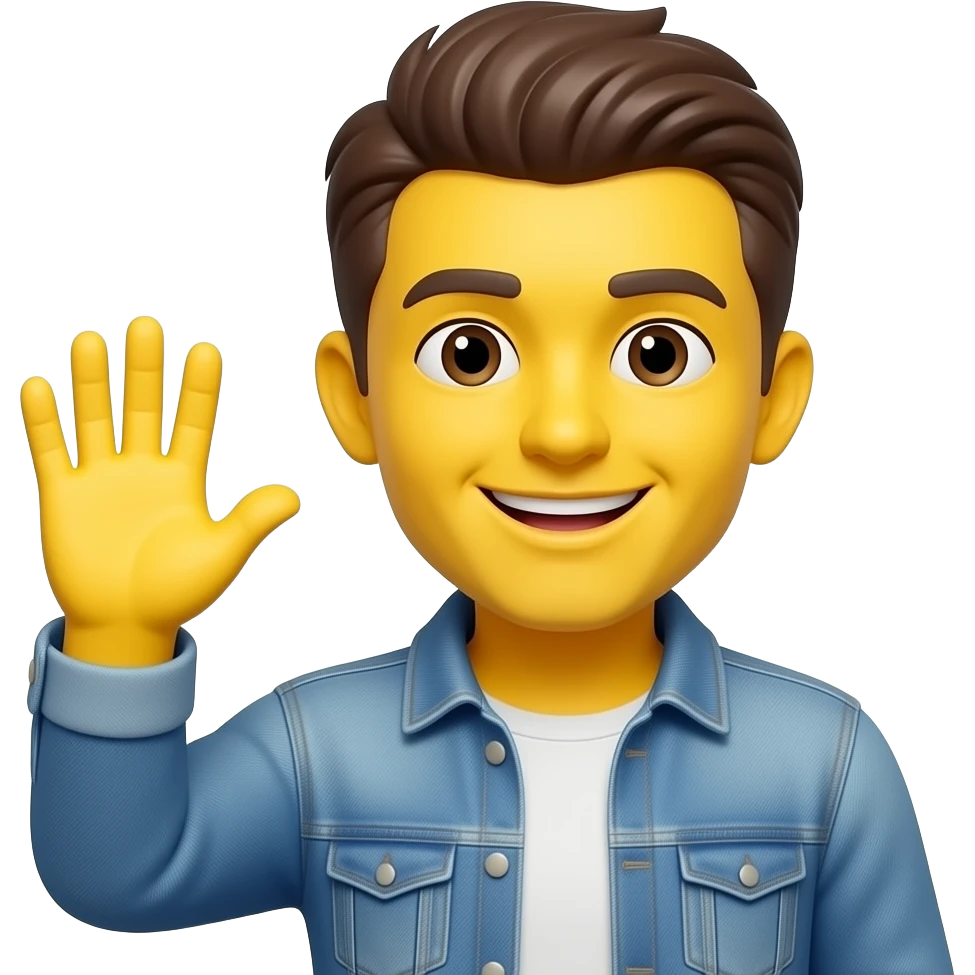 yellow face saying hello emoji