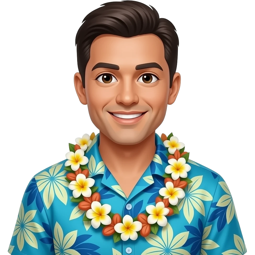 hawaiian man in Hawaiian Shirt emoji
