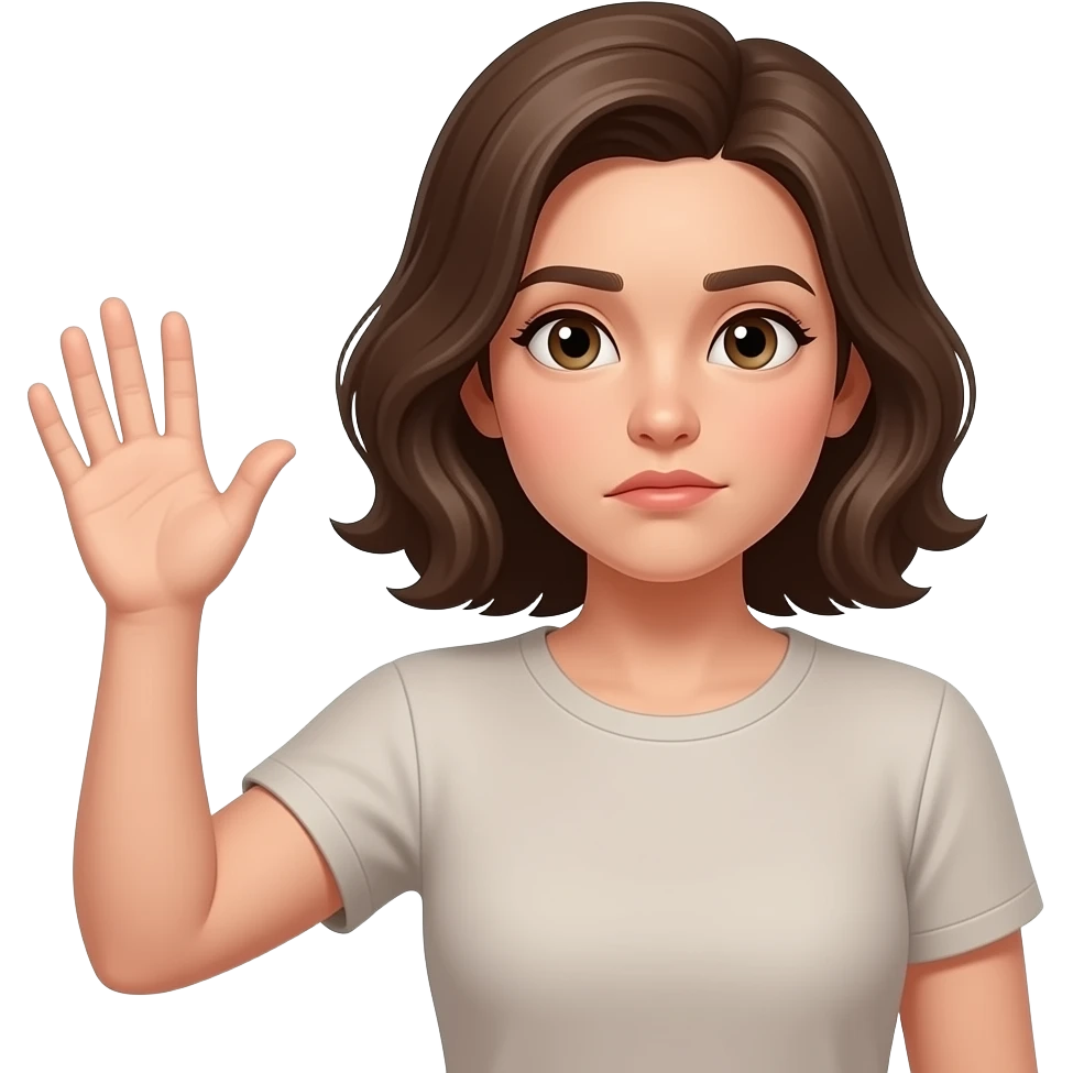 여자가 손 들고 질문하는 이모지 emoji