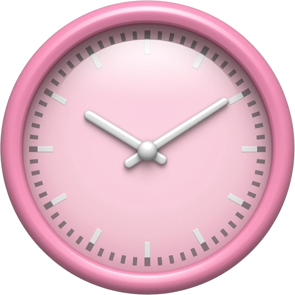 pink clock emoji