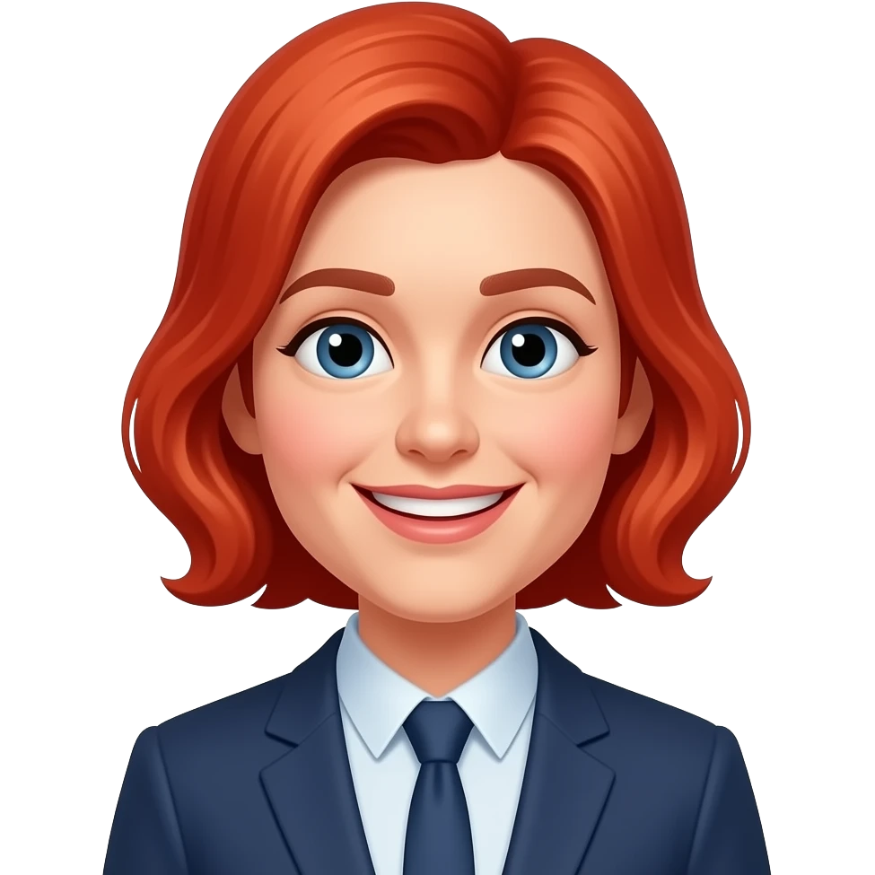French emoji Smiley  with red hair emoji