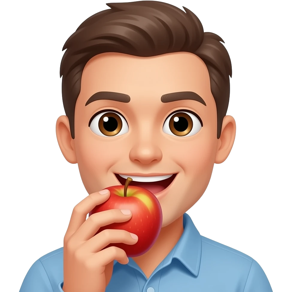 I bite the sweet apple emoji