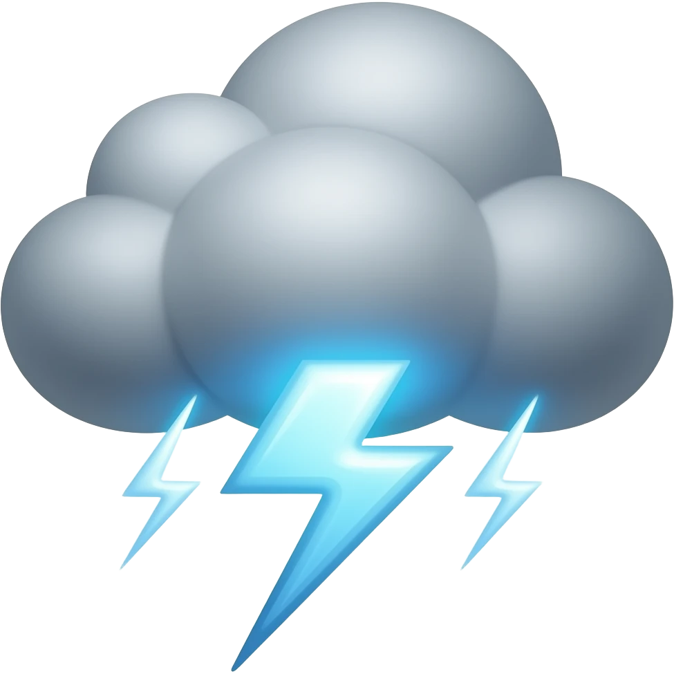 single thunder cloud blue light emoji