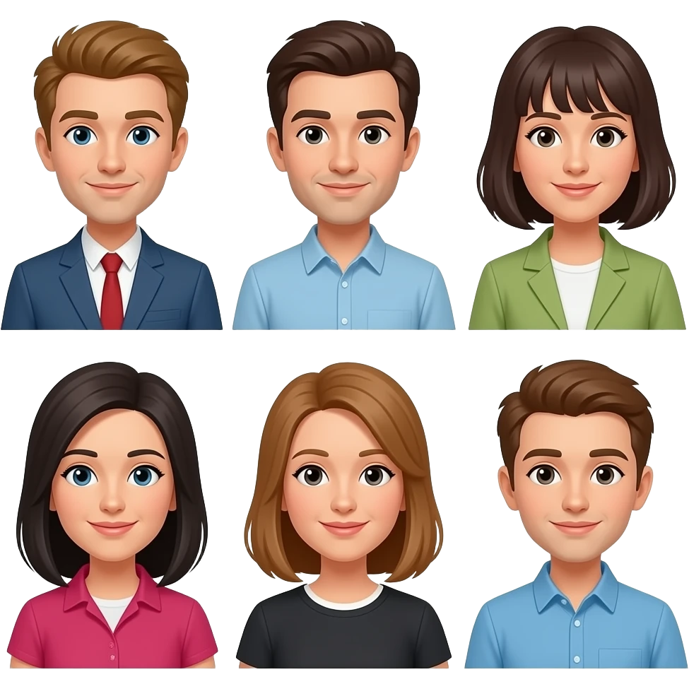 ocho personas emoji