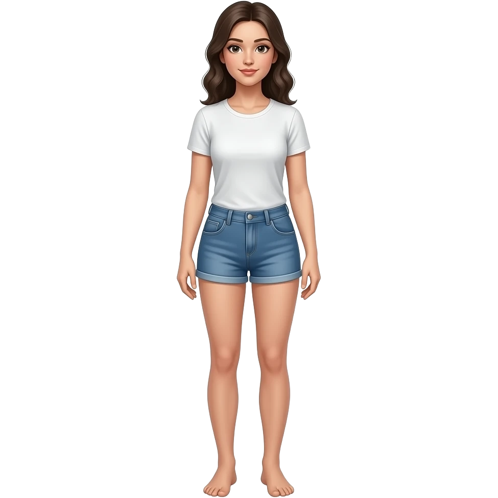 Naked woman with full body and only t shirt emoji