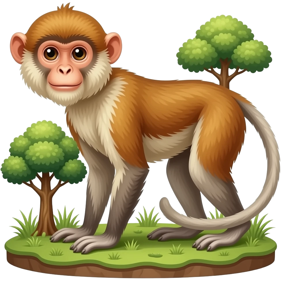 Proboscis monkey with trees emoji