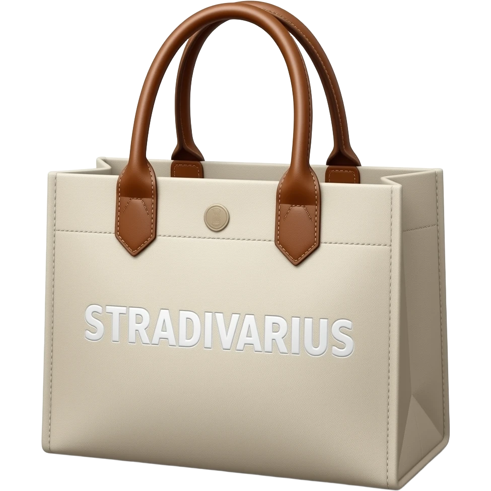 Stradivarius realistic shopping bag, with white letters emoji
