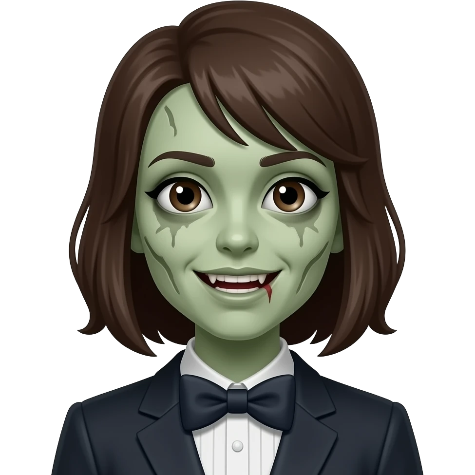 woman zombies with bowtie emoji