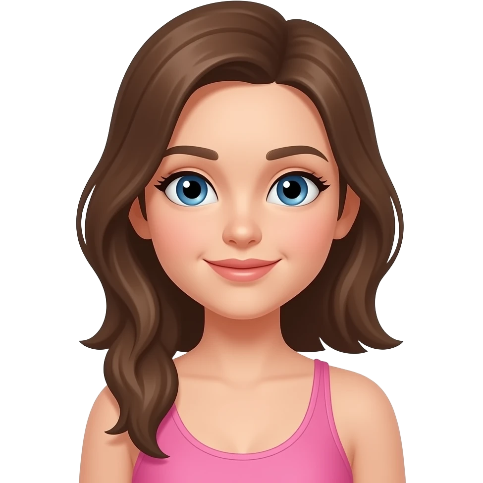 Fait itlaire avec une fille en mayot de bain rose emoji