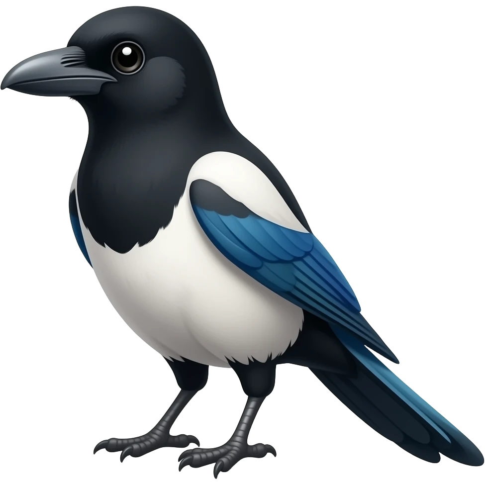 Magpie being a judge emoji