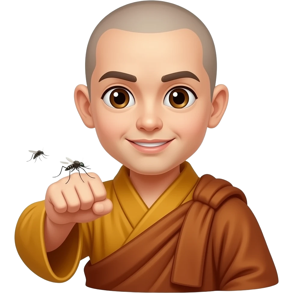 모기를 물리치는 스님 emoji