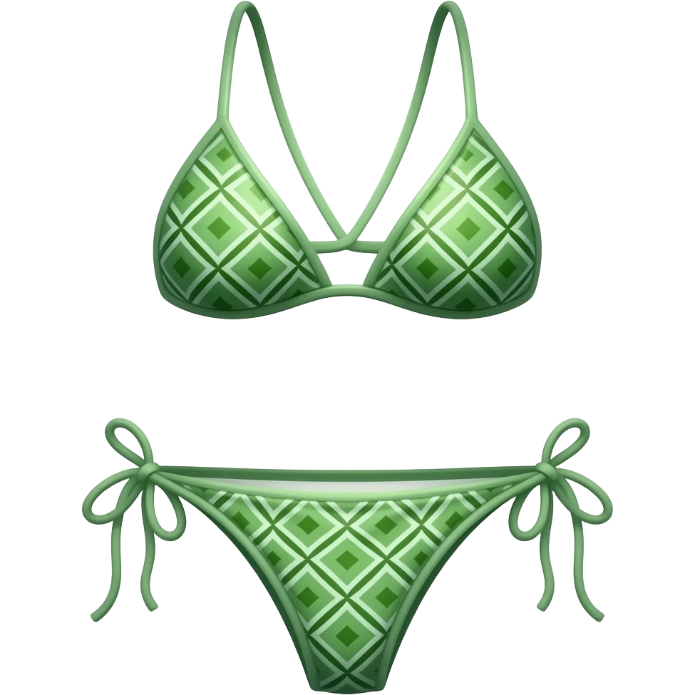 green patterned bikini emoji