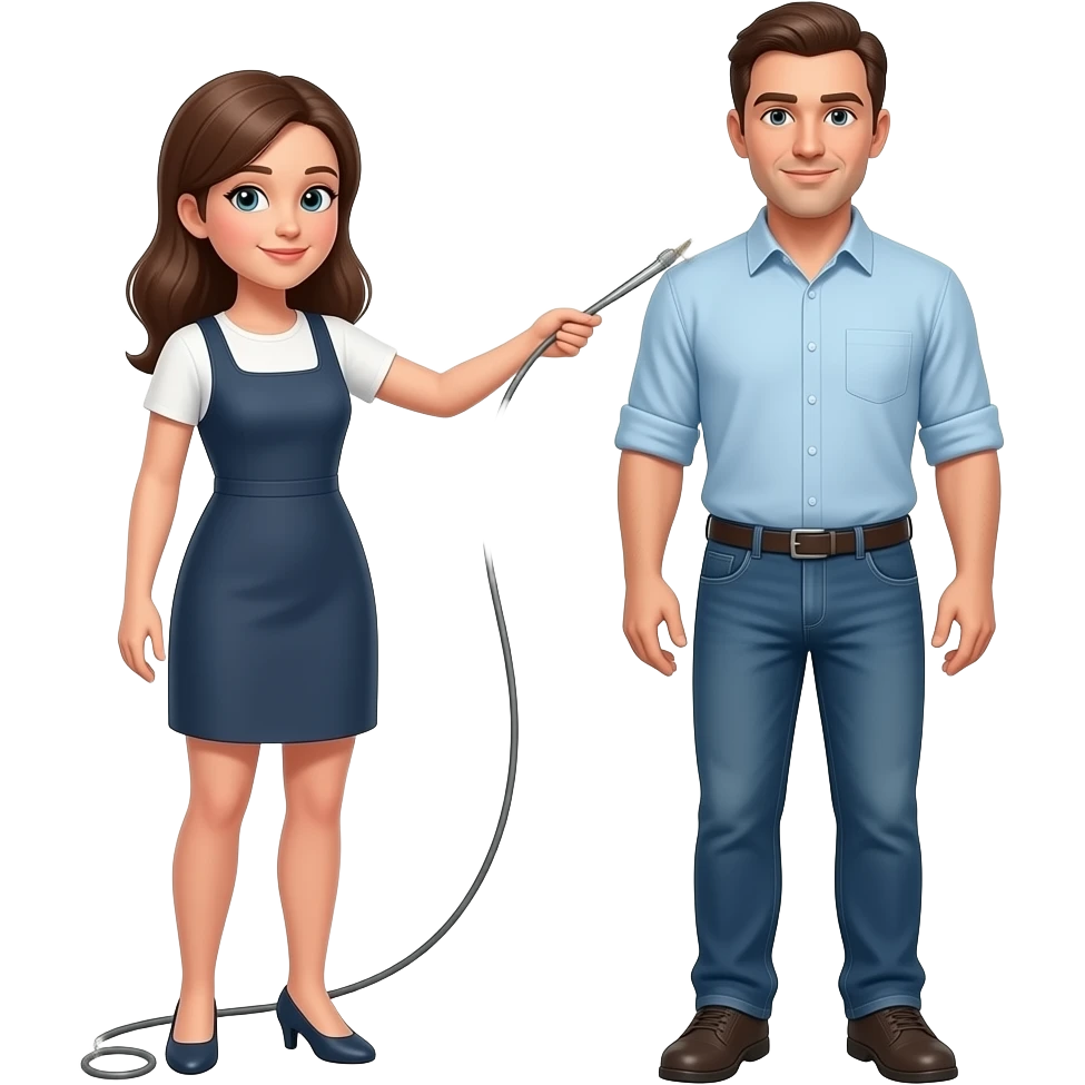 Woman pegging man emoji