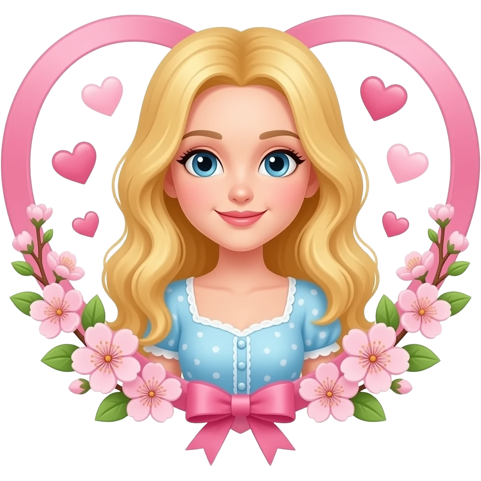 👱🏻‍♀️👗💕🎀🌸 emoji