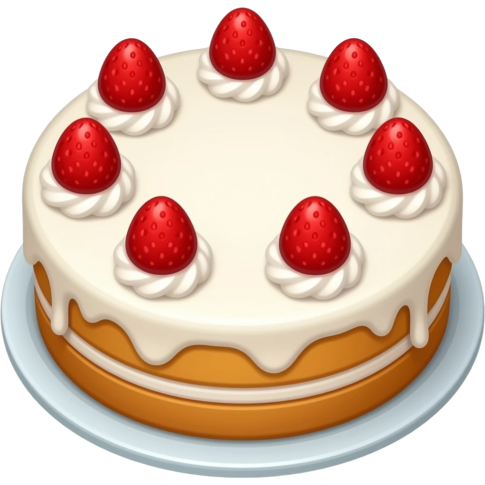 Top-down view of a cake emoji