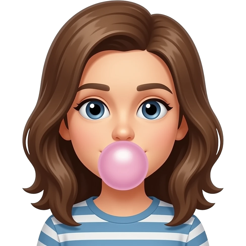 an emoji blowing a bubblegum bubble emoji