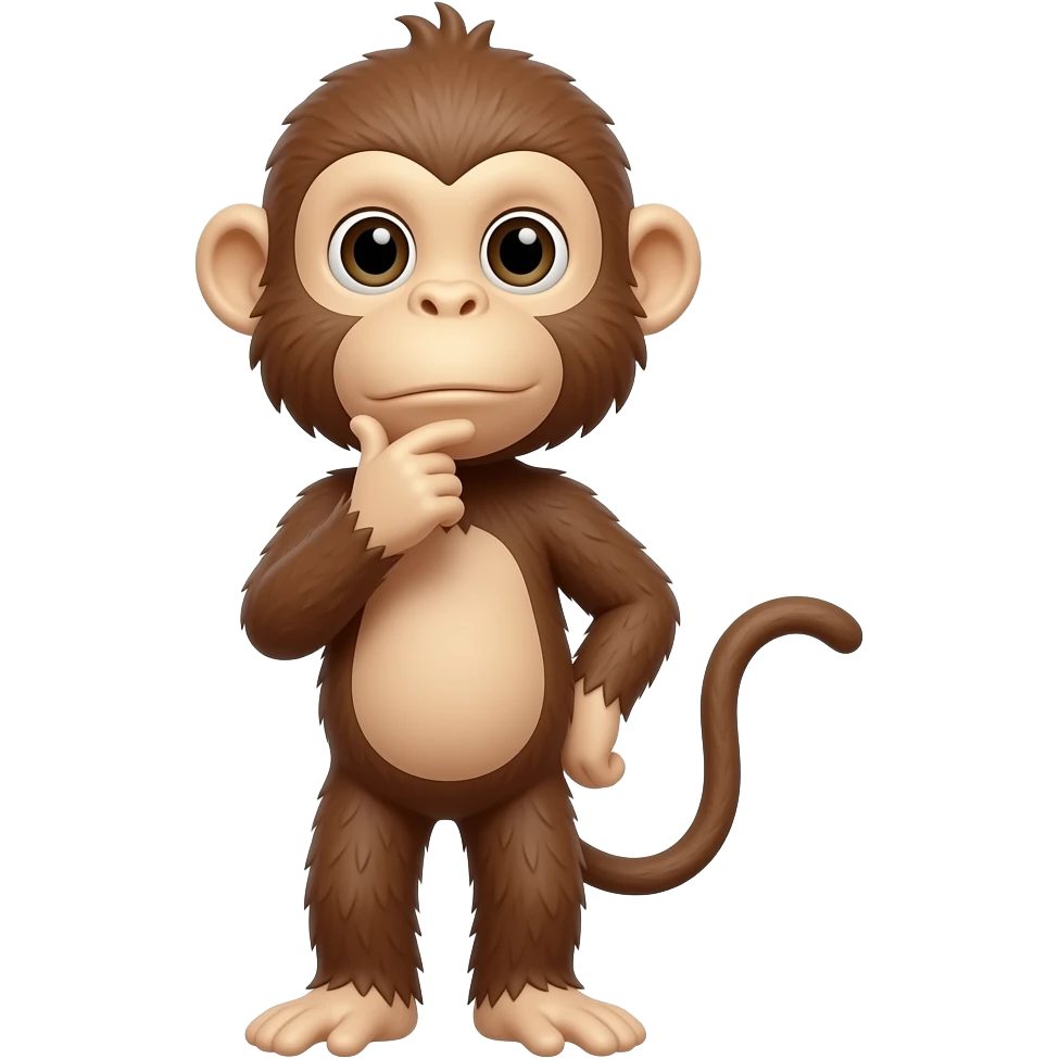 monkey thinking straight face emoji