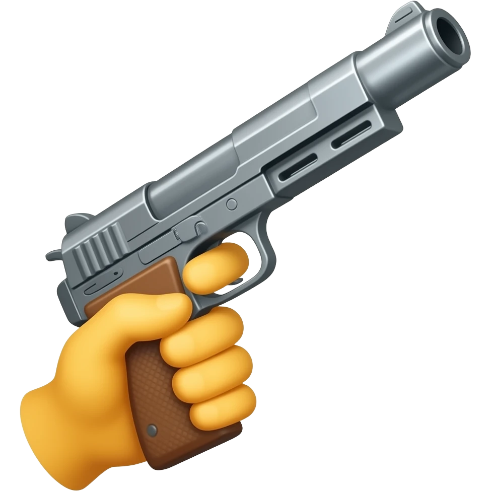 2 yellow hand holding a machine  gun emoji