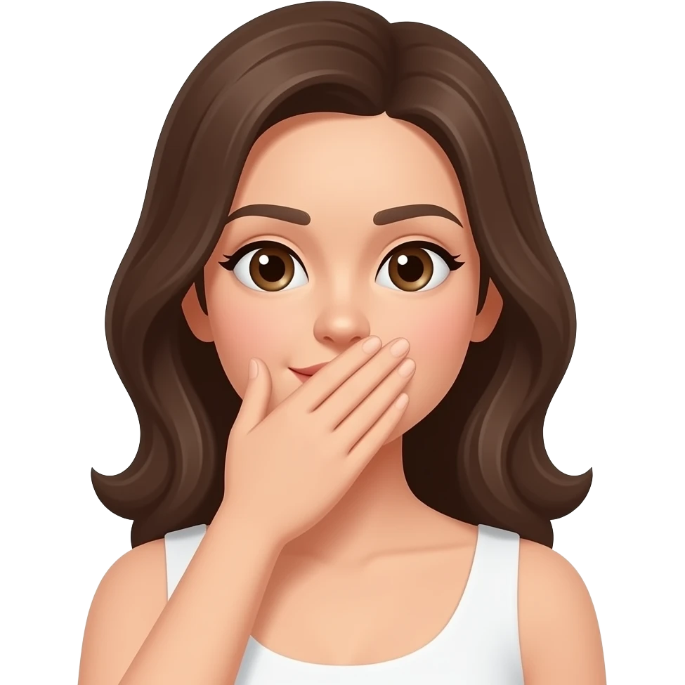 Emoji de una mujer tapandose la boca con la mano emoji