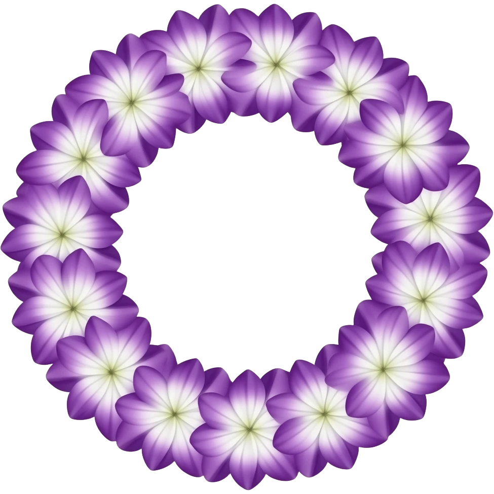 purple and white lei emoji