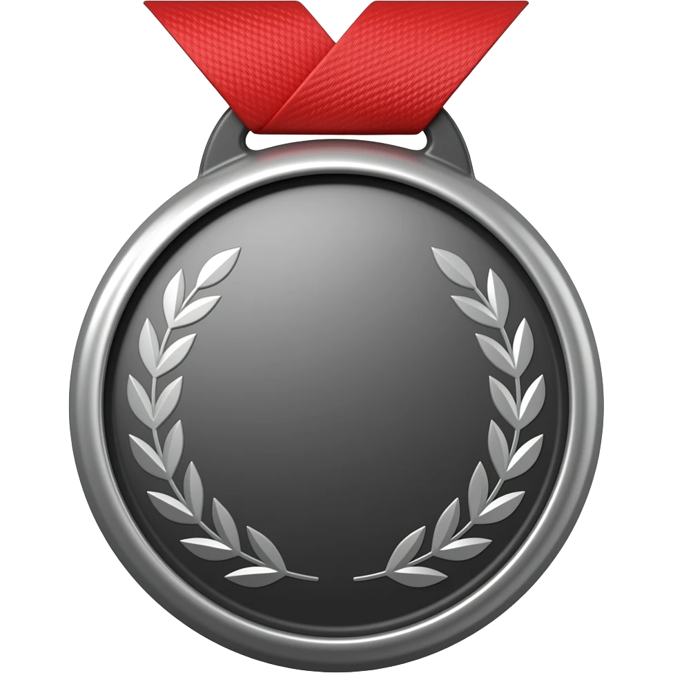 Black and red elite medal emoji