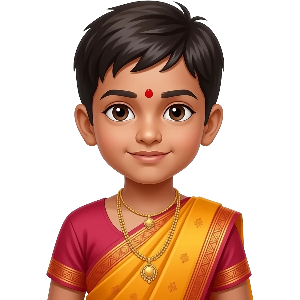 Sari and bindi boy emoji