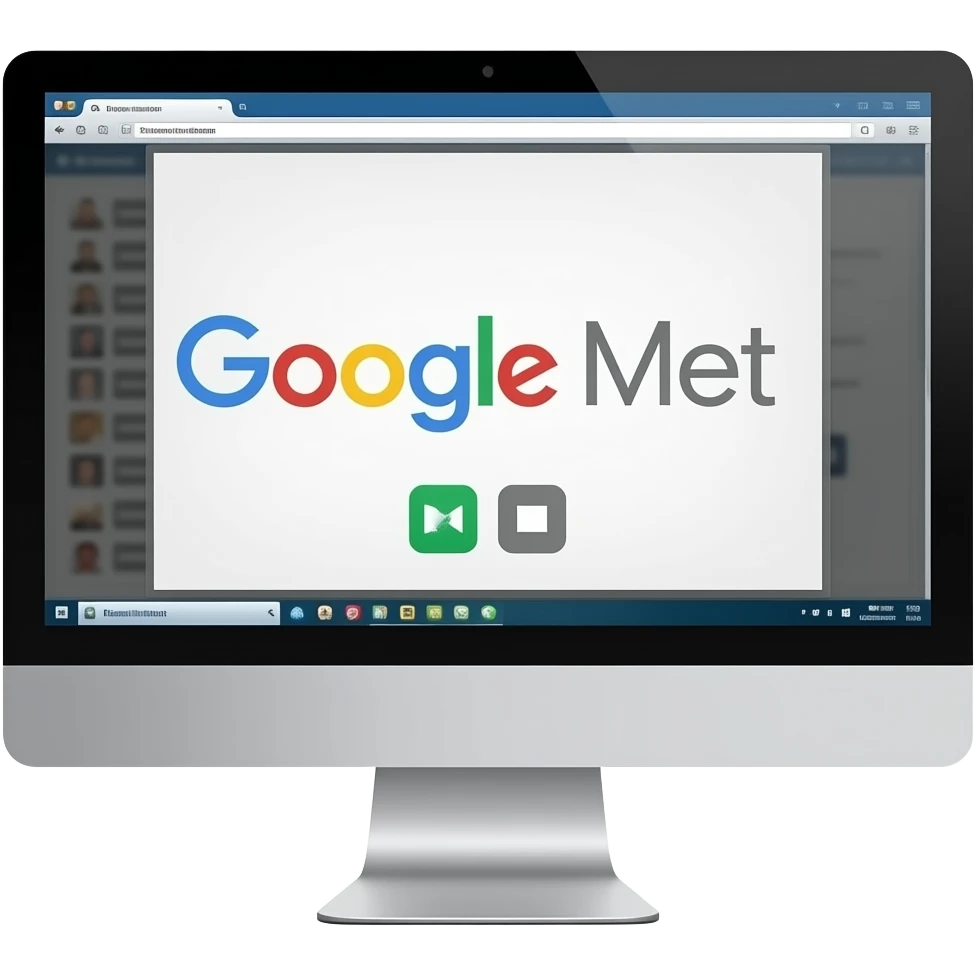 slideshow on a computer screen through google meet emoji