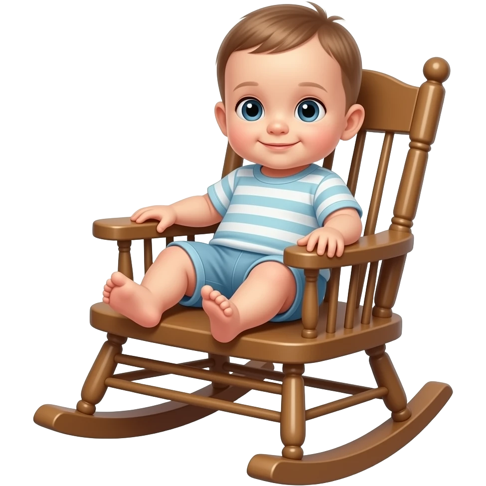 rocking chair with a baby emoji