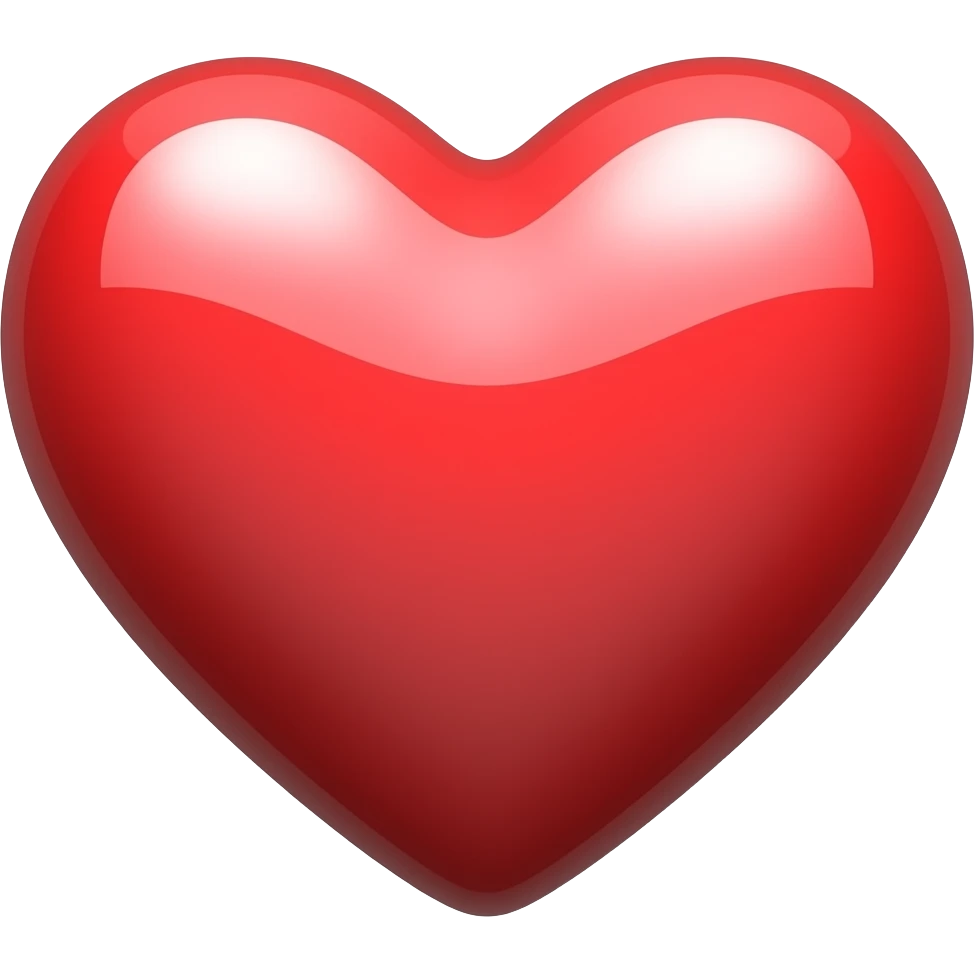 bright red shiny heart emoji