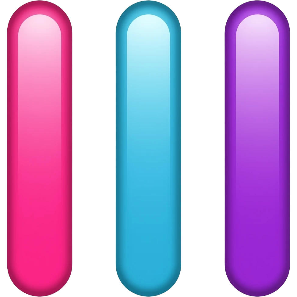 Thick pink, blue, purple shiny neon colored straight vertical lines emoji