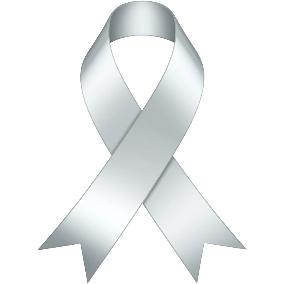 White emoji of ribbon exact the same as pink ribbon but the colour ...
