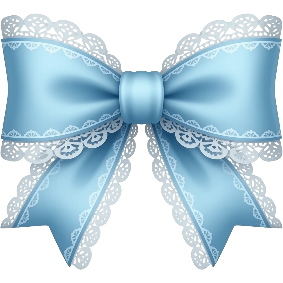 vintage rococo light blue bow with lace and frills emoji