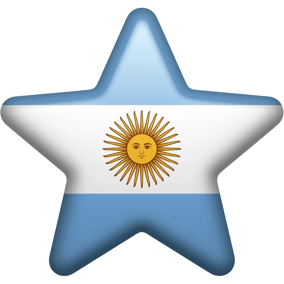 star with argentinian flag pattern emoji