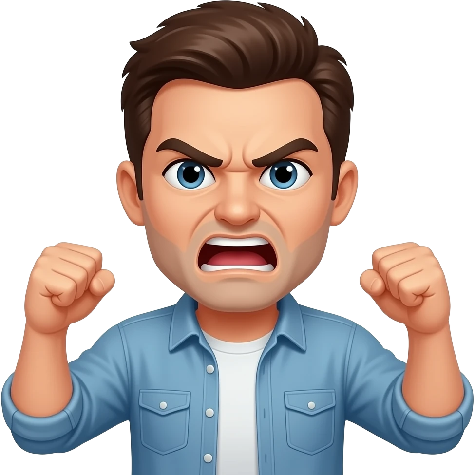 Мужчина кричит на кого-то emoji