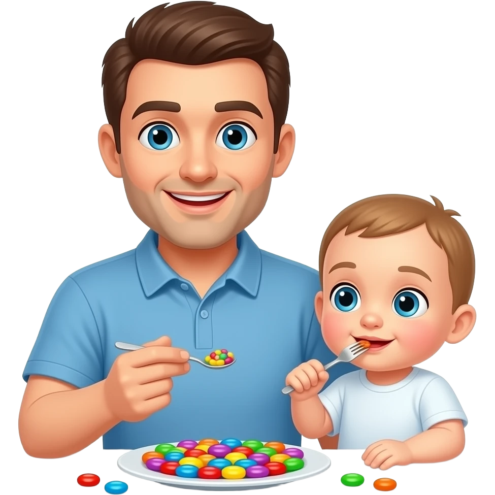 Папа малыш конфеты ест emoji