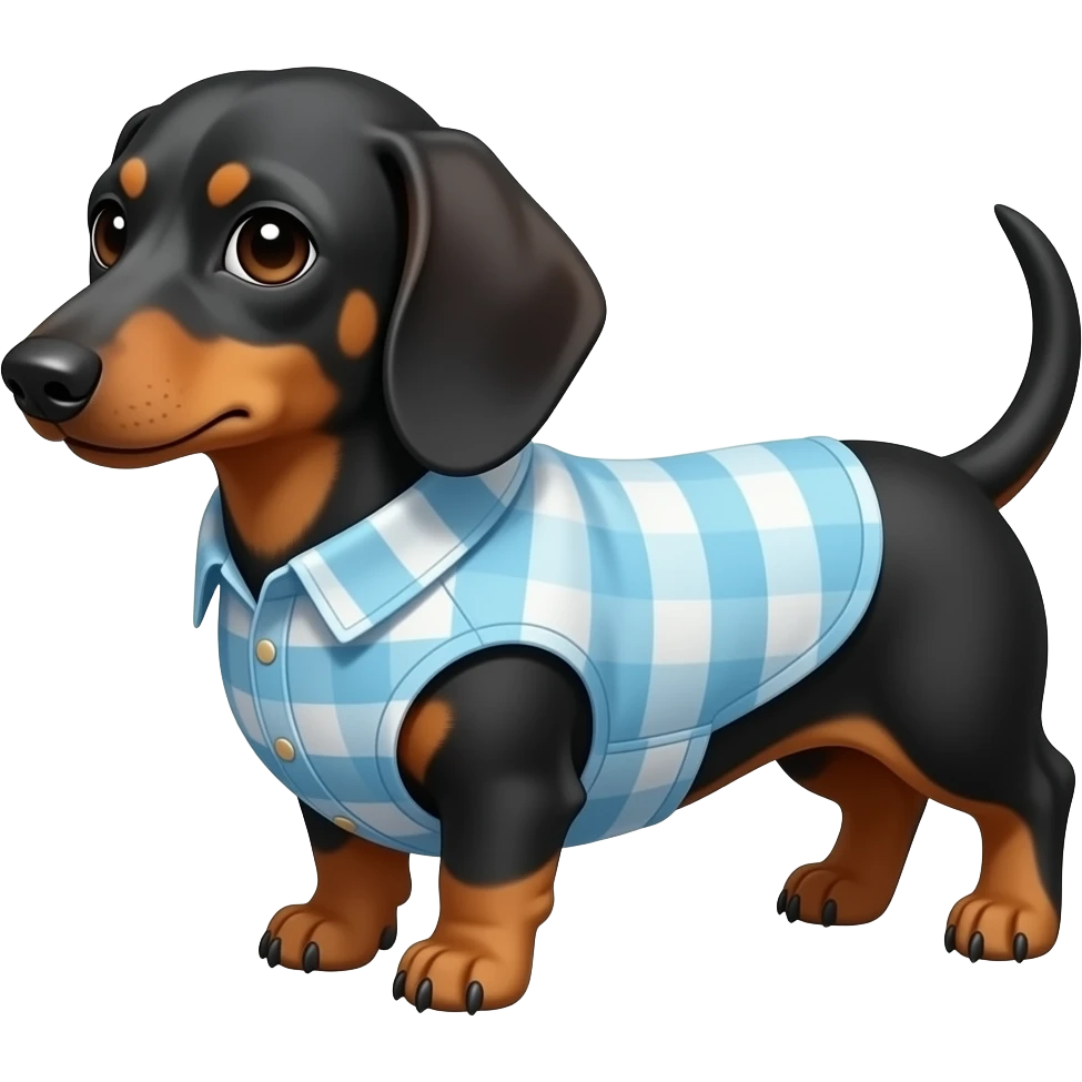 dog dachshund com roupinha emoji
