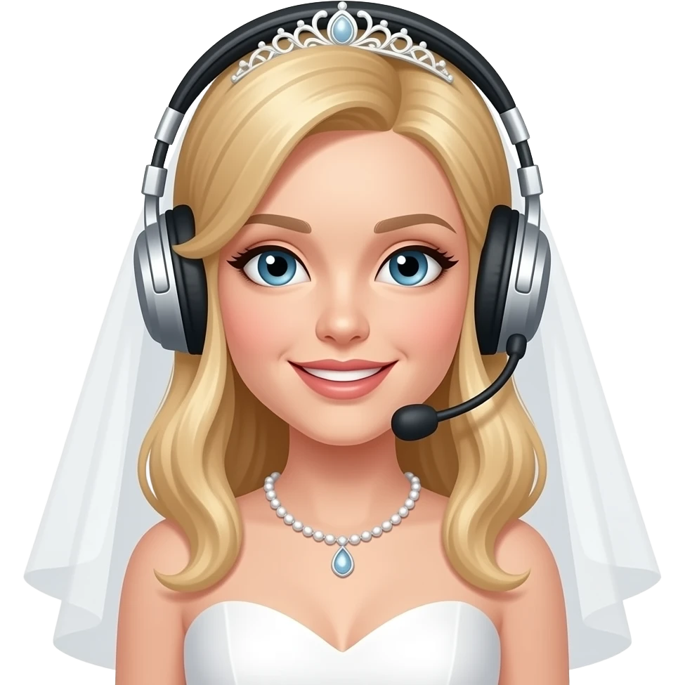 blonde bride with headphone emoji